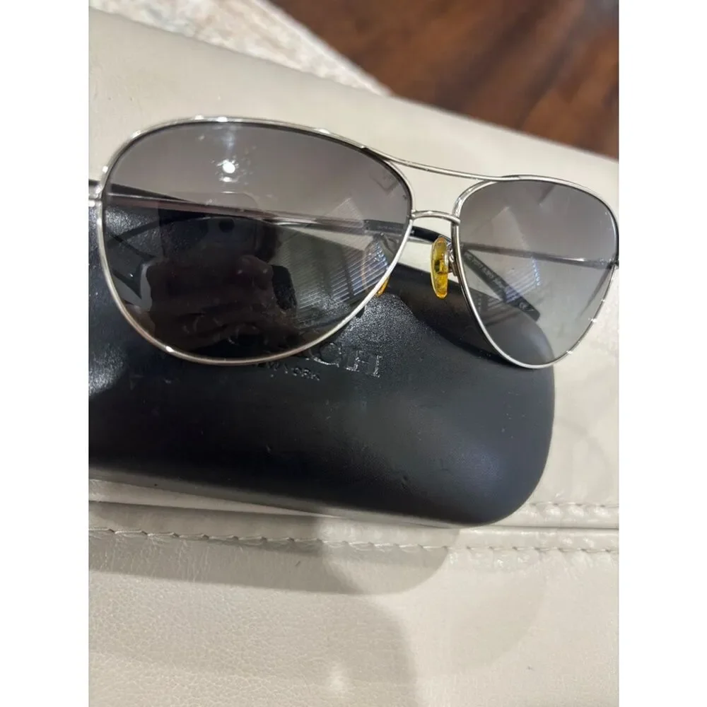 Coach Juliana Silver Aviator Sunglasses